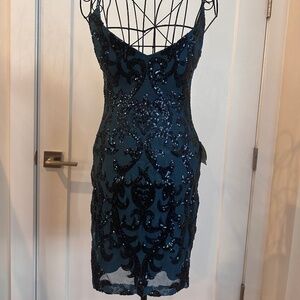 Green Sequin Bodycon Mini Dress